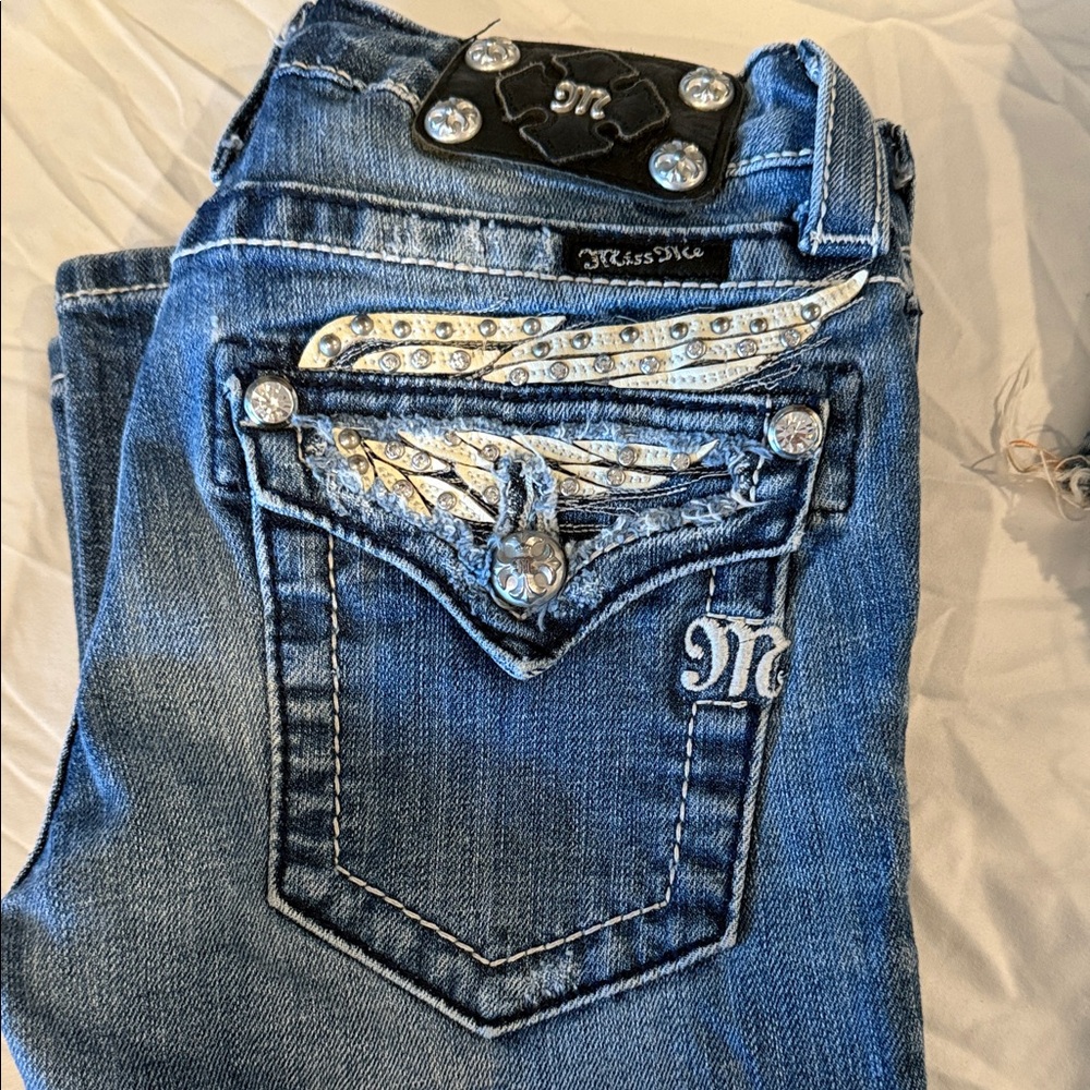 Miss Me Embellished Blue Jeans